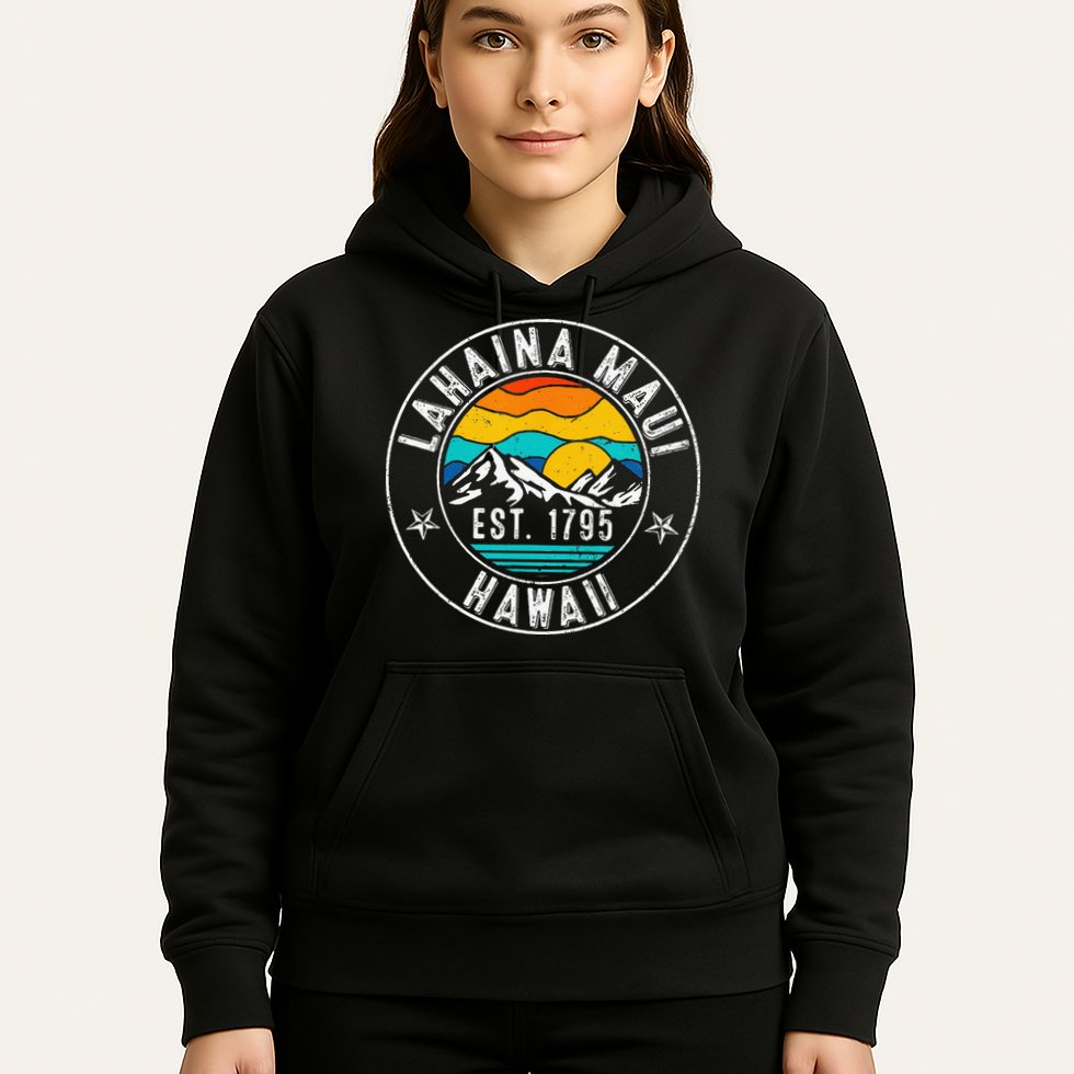 Retro 70s 80s Lahaina Maui Hawaii HI Hoodie