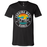 Retro 70s 80s Lahaina Maui Hawaii HI V-Neck T-Shirt