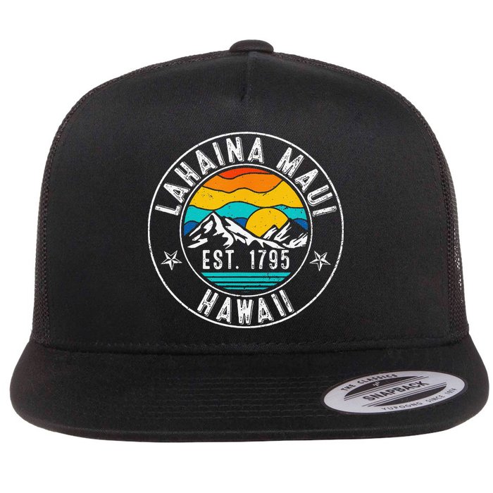 Retro 70s 80s Lahaina Maui Hawaii HI Flat Bill Trucker Hat