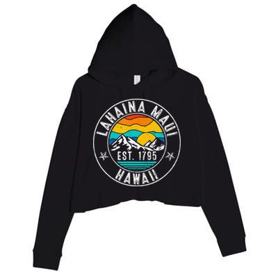 Retro 70s 80s Lahaina Maui Hawaii HI Crop Fleece Hoodie