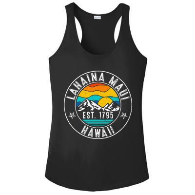 Retro 70s 80s Lahaina Maui Hawaii HI Ladies PosiCharge Competitor Racerback Tank