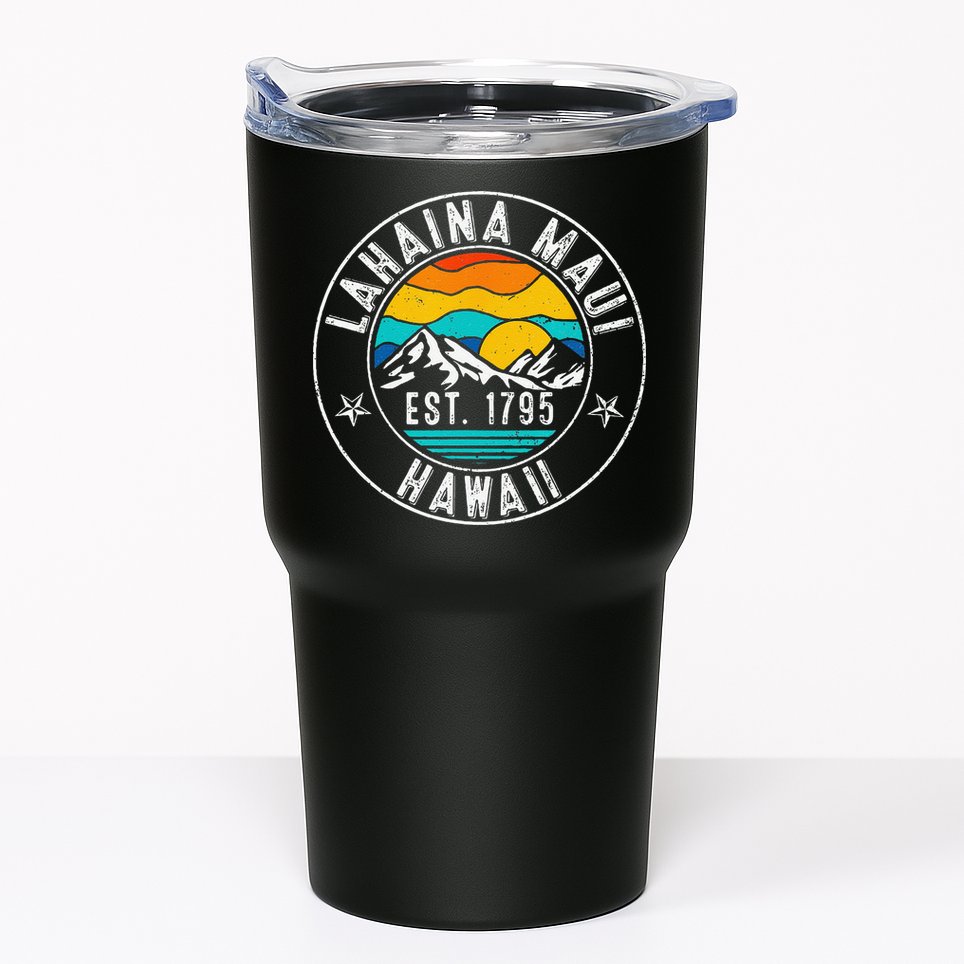Retro 70s 80s Lahaina Maui Hawaii HI Tumbler
