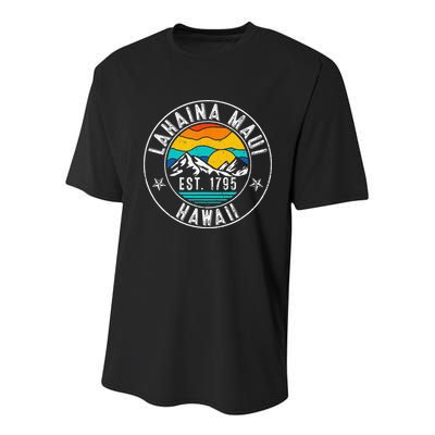 Retro 70s 80s Lahaina Maui Hawaii HI Youth Performance Sprint T-Shirt