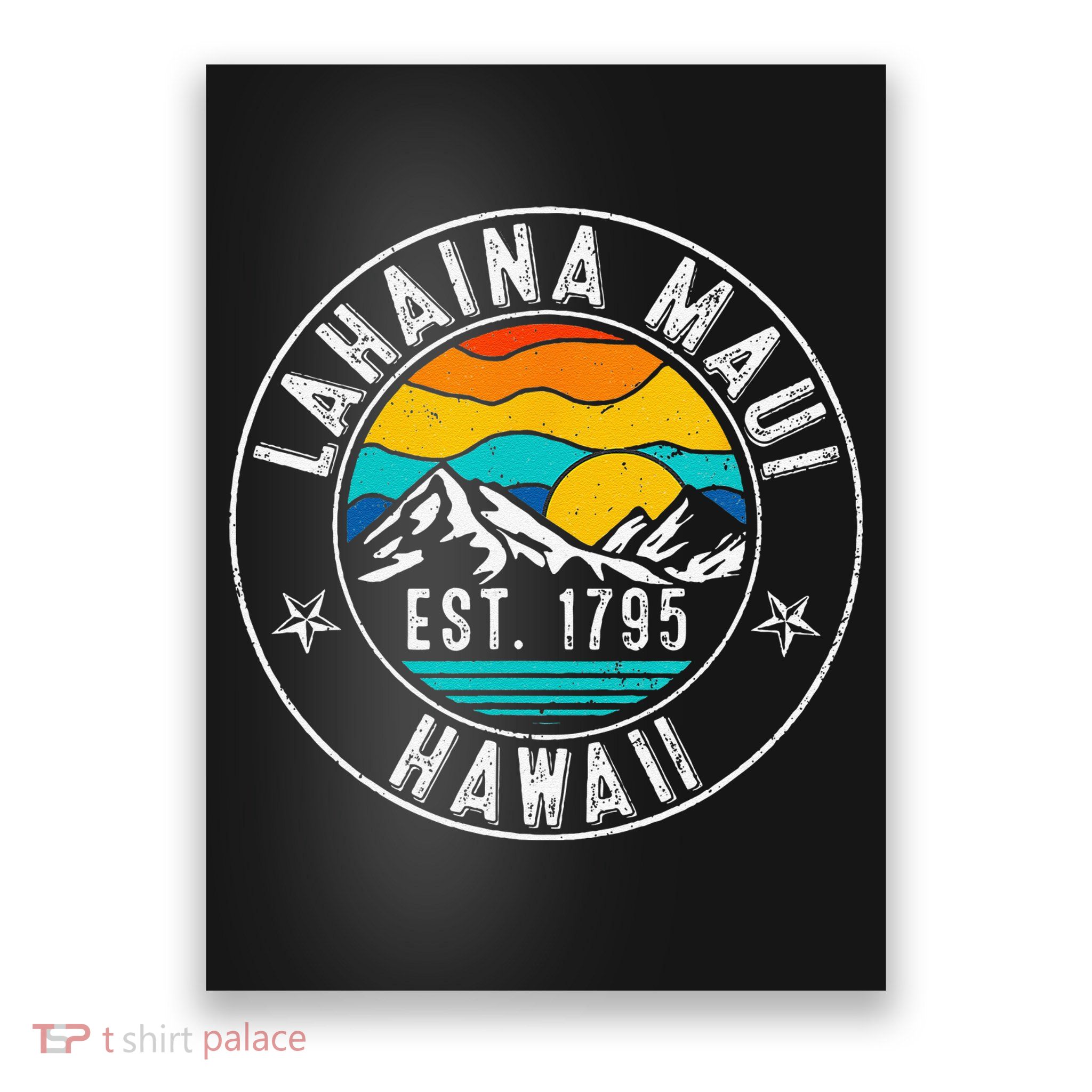 Retro 70s 80s Lahaina Maui Hawaii HI Poster