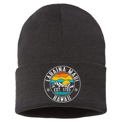 Retro 70s 80s Lahaina Maui Hawaii HI Sustainable Knit Beanie
