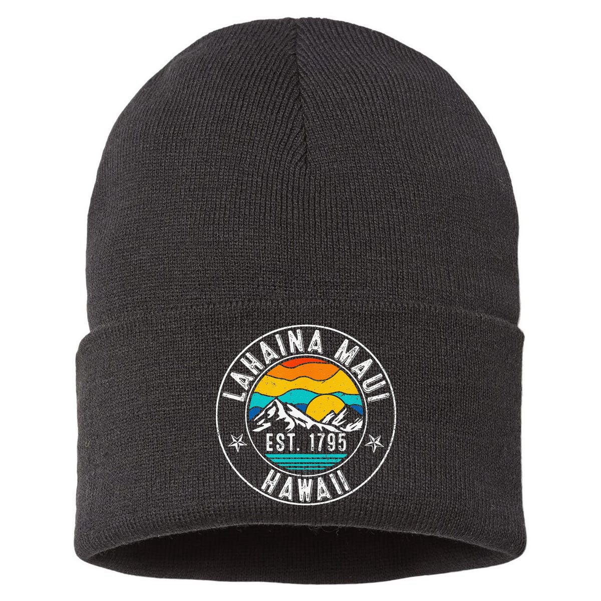 Retro 70s 80s Lahaina Maui Hawaii HI Sustainable Knit Beanie