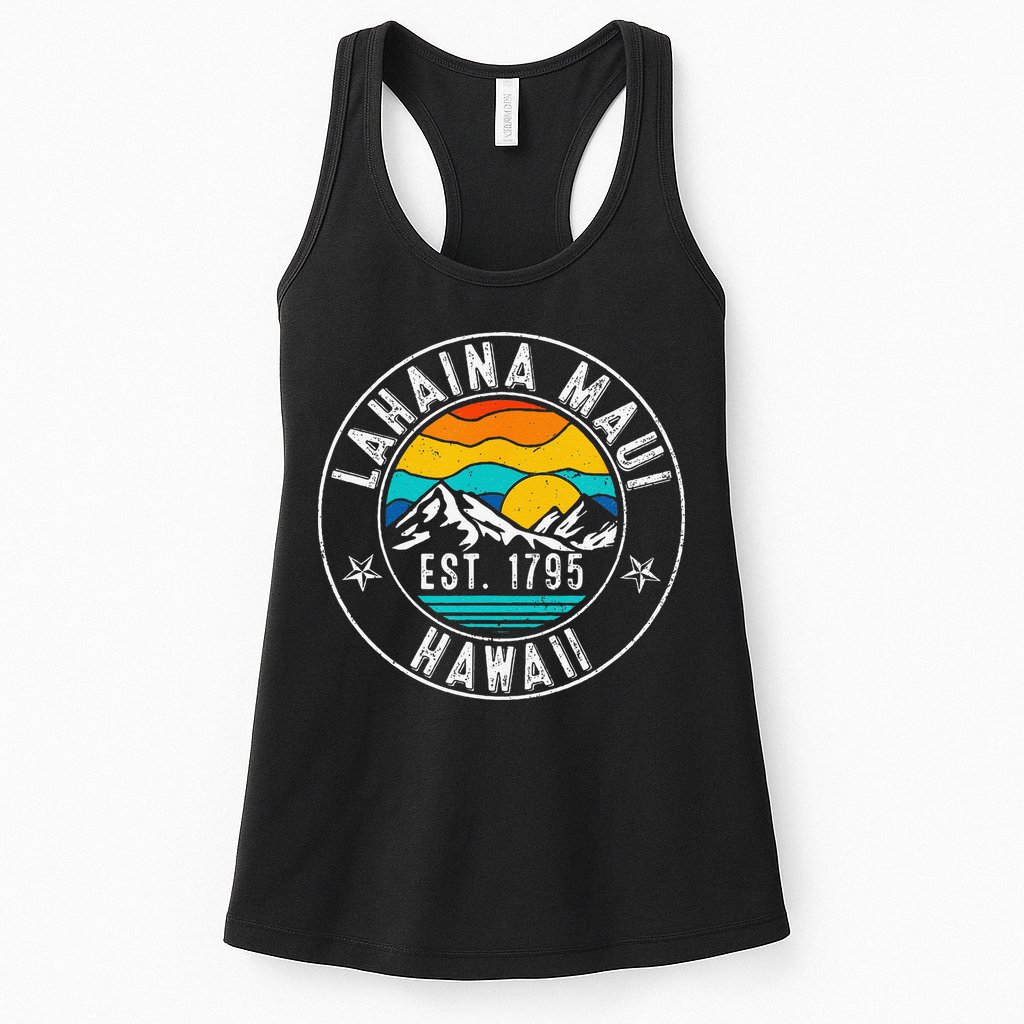 Retro 70s 80s Lahaina Maui Hawaii HI Womens Tank Top