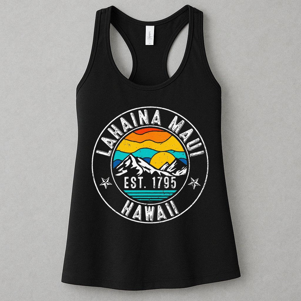 Retro 70s 80s Lahaina Maui Hawaii HI Womens Tank Top
