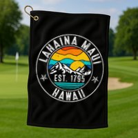 Retro 70s 80s Lahaina Maui Hawaii HI Golf Towel