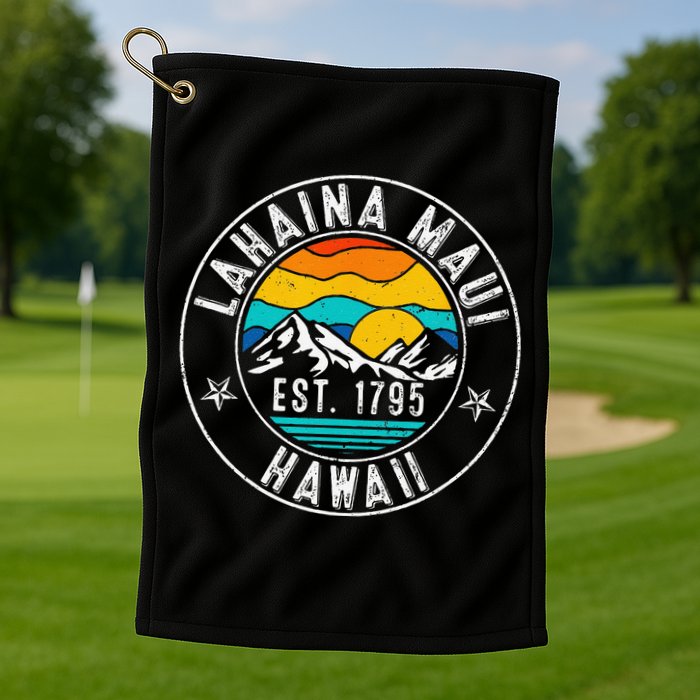 Retro 70s 80s Lahaina Maui Hawaii HI Golf Towel