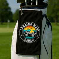 Retro 70s 80s Lahaina Maui Hawaii HI Golf Towel