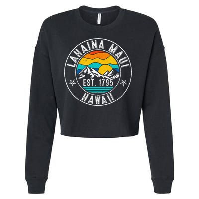 Retro 70s 80s Lahaina Maui Hawaii HI Cropped Pullover Crew