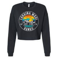 Retro 70s 80s Lahaina Maui Hawaii HI Cropped Pullover Crew
