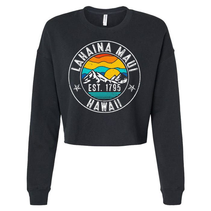 Retro 70s 80s Lahaina Maui Hawaii HI Cropped Pullover Crew