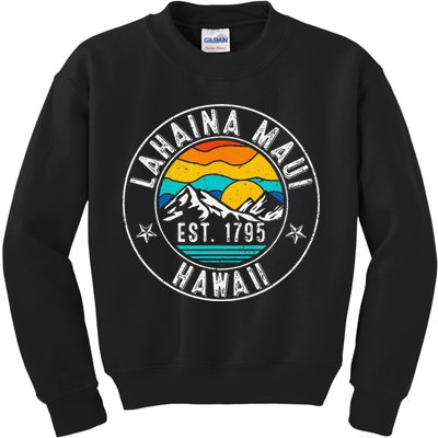 Retro 70s 80s Lahaina Maui Hawaii HI Kids Sweatshirt