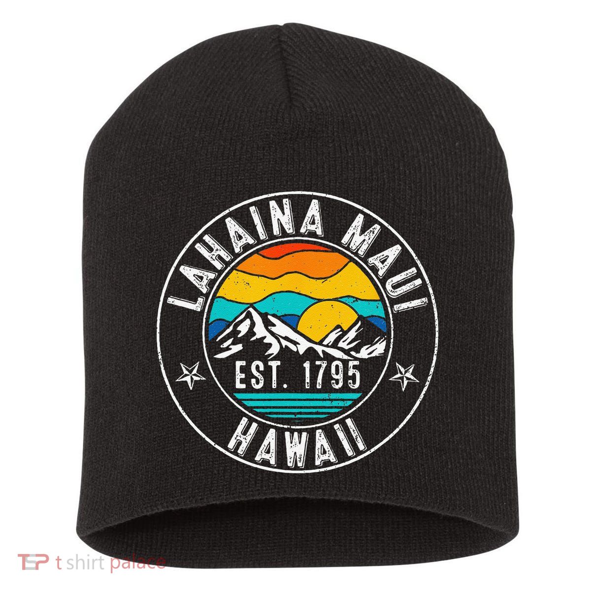 Retro 70s 80s Lahaina Maui Hawaii HI Short Acrylic Beanie