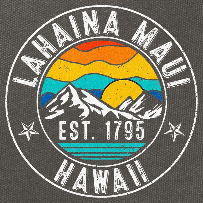 Retro 70s 80s Lahaina Maui Hawaii HI Cotton Canvas Backpack