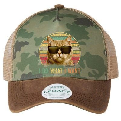 Retro 70s 80s 90s Meowy Cat I Do What I Want Funny Cat Legacy Tie Dye Trucker Hat