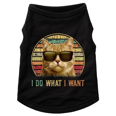 Retro 70s 80s 90s Meowy Cat I Do What I Want Funny Cat Doggie Tank