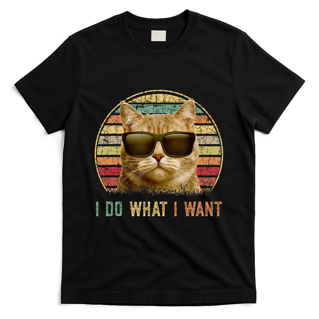 Retro 70s 80s 90s Meowy Cat I Do What I Want Funny Cat T-Shirt