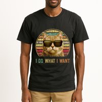 Retro 70s 80s 90s Meowy Cat I Do What I Want Funny Cat Tall T-Shirt
