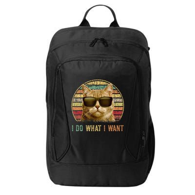 Retro 70s 80s 90s Meowy Cat I Do What I Want Funny Cat City Backpack