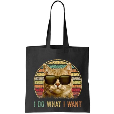 Retro 70s 80s 90s Meowy Cat I Do What I Want Funny Cat Bag