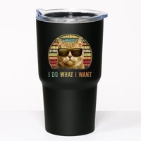 Retro 70s 80s 90s Meowy Cat I Do What I Want Funny Cat Tumbler