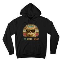 Retro 70s 80s 90s Meowy Cat I Do What I Want Funny Cat Tall Hoodie