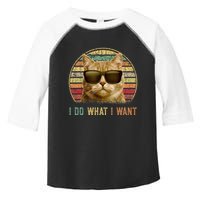 Retro 70s 80s 90s Meowy Cat I Do What I Want Funny Cat Toddler Fine Jersey T-Shirt