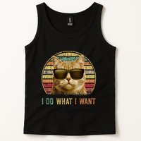 Retro 70s 80s 90s Meowy Cat I Do What I Want Funny Cat Tank Top