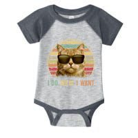 Retro 70s 80s 90s Meowy Cat I Do What I Want Funny Cat Infant Baby Jersey Bodysuit