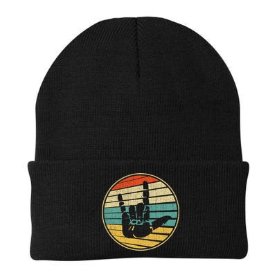 Retro 70s 80s Interpreter Asl I Love You Hand Sign Knit Cap Winter Beanie