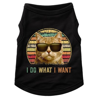 Retro 70s 80s 90s Meowy Cat I Do What I Want Funny Cat Doggie Tank