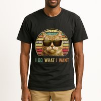 Retro 70s 80s 90s Meowy Cat I Do What I Want Funny Cat Tall T-Shirt