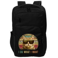 Retro 70s 80s 90s Meowy Cat I Do What I Want Funny Cat Impact Tech Backpack