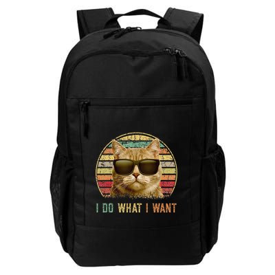 Retro 70s 80s 90s Meowy Cat I Do What I Want Funny Cat Backpack