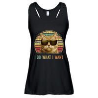 Retro 70s 80s 90s Meowy Cat I Do What I Want Funny Cat Ladies Essential Flowy Tank