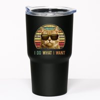 Retro 70s 80s 90s Meowy Cat I Do What I Want Funny Cat Tumbler