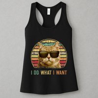 Retro 70s 80s 90s Meowy Cat I Do What I Want Funny Cat Womens Tank Top