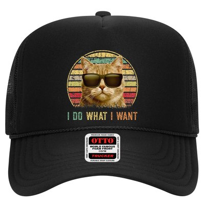 Retro 70s 80s 90s Meowy Cat I Do What I Want Funny Cat Trucker Hat