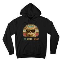 Retro 70s 80s 90s Meowy Cat I Do What I Want Funny Cat Tall Hoodie