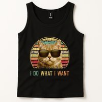 Retro 70s 80s 90s Meowy Cat I Do What I Want Funny Cat Tank Top