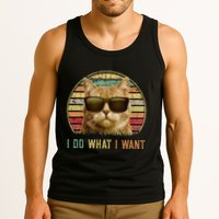 Retro 70s 80s 90s Meowy Cat I Do What I Want Funny Cat Tank Top