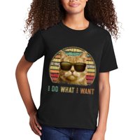 Retro 70s 80s 90s Meowy Cat I Do What I Want Funny Cat Kids T-Shirt