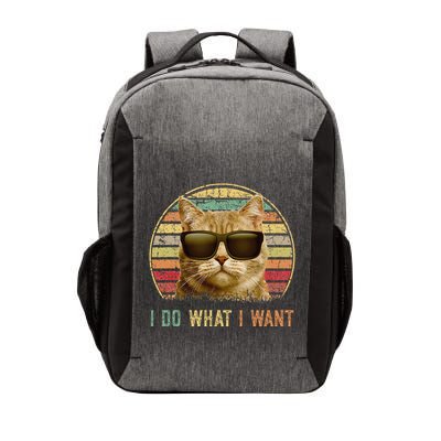 Retro 70s 80s 90s Meowy Cat I Do What I Want Funny Cat Vector Backpack