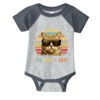 Retro 70s 80s 90s Meowy Cat I Do What I Want Funny Cat Infant Baby Jersey Bodysuit