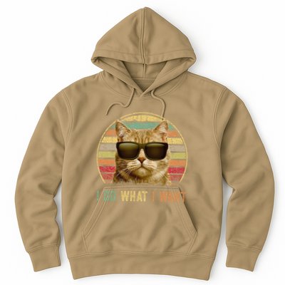 Retro 70s 80s 90s Meowy Cat I Do What I Want Funny Cat Hoodie