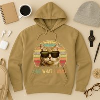 Retro 70s 80s 90s Meowy Cat I Do What I Want Funny Cat Hoodie