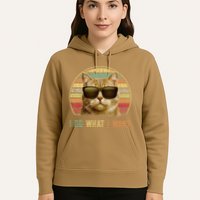 Retro 70s 80s 90s Meowy Cat I Do What I Want Funny Cat Hoodie